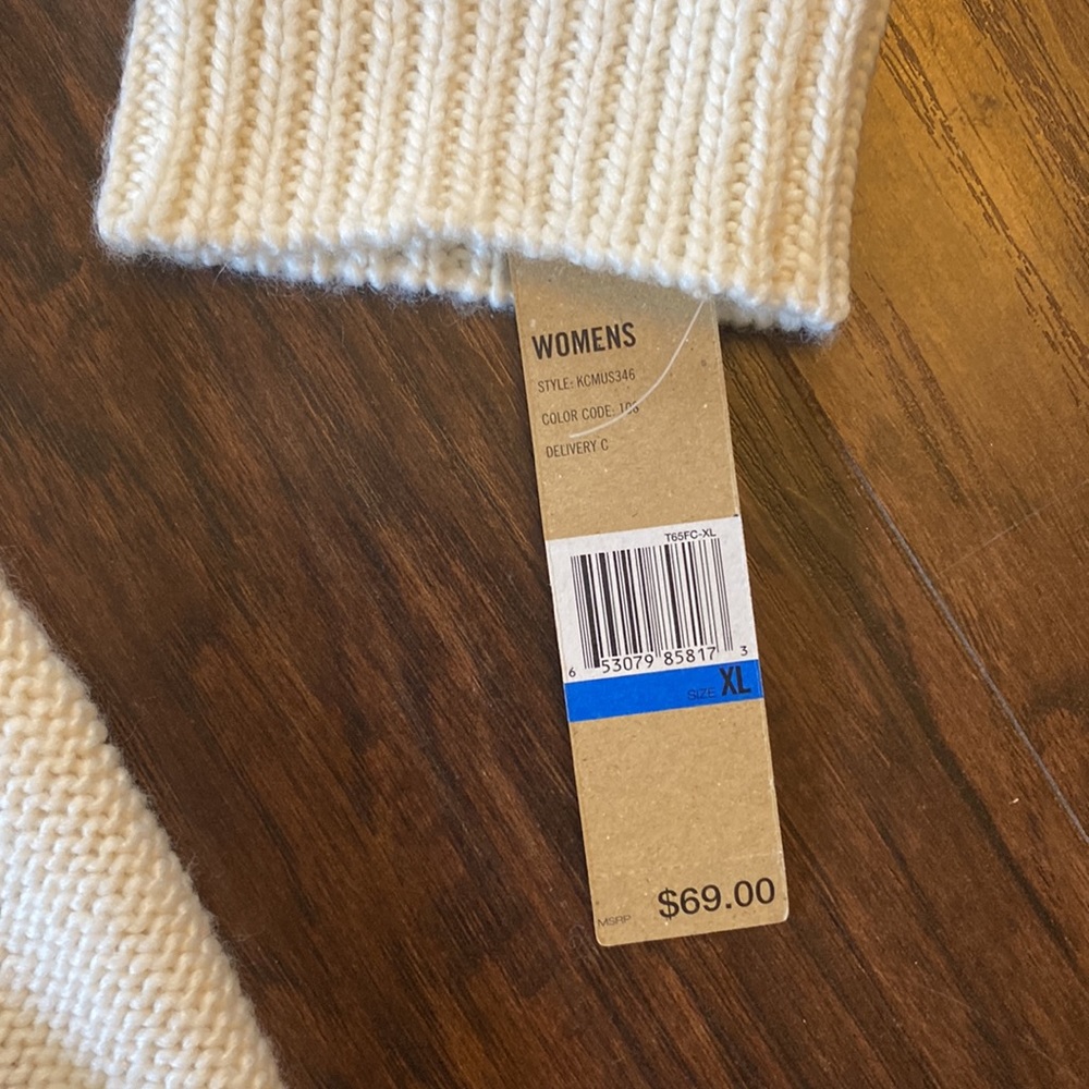 NWT DKNY Cable Knit Front Zipper Sweater Cardigan - Picture 4 of 9